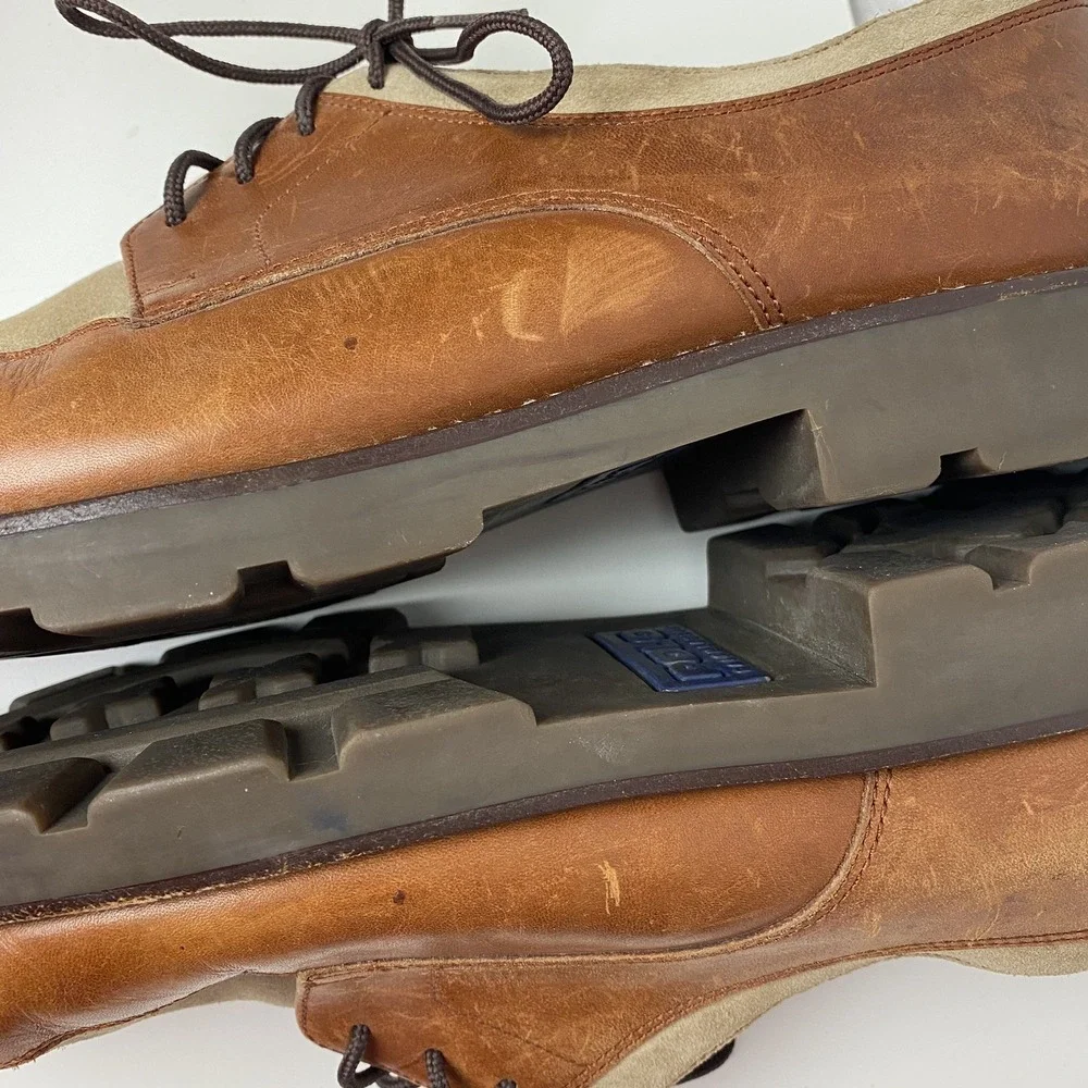 Vintage Polo Ralph Lauren Shoes Mens Size 10.5 D Brown Tan Oxford Derby Two Tone